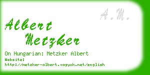 albert metzker business card